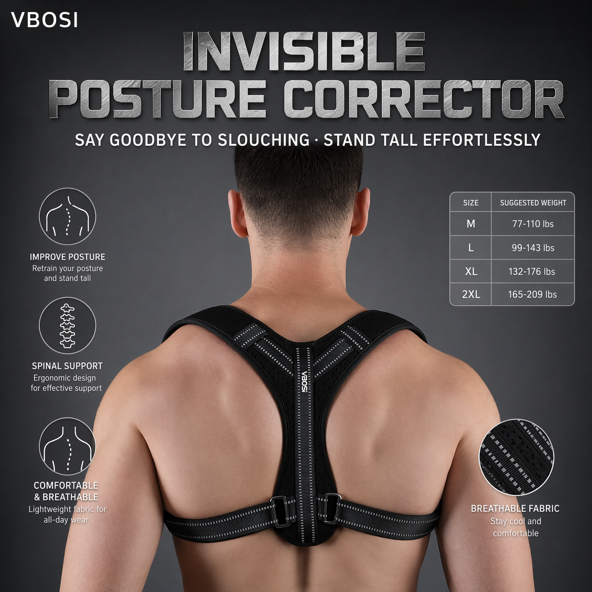 VBOSI Back Posture Corrector B - Posture Corrector Back Brace บทวิจารณ์และราคา